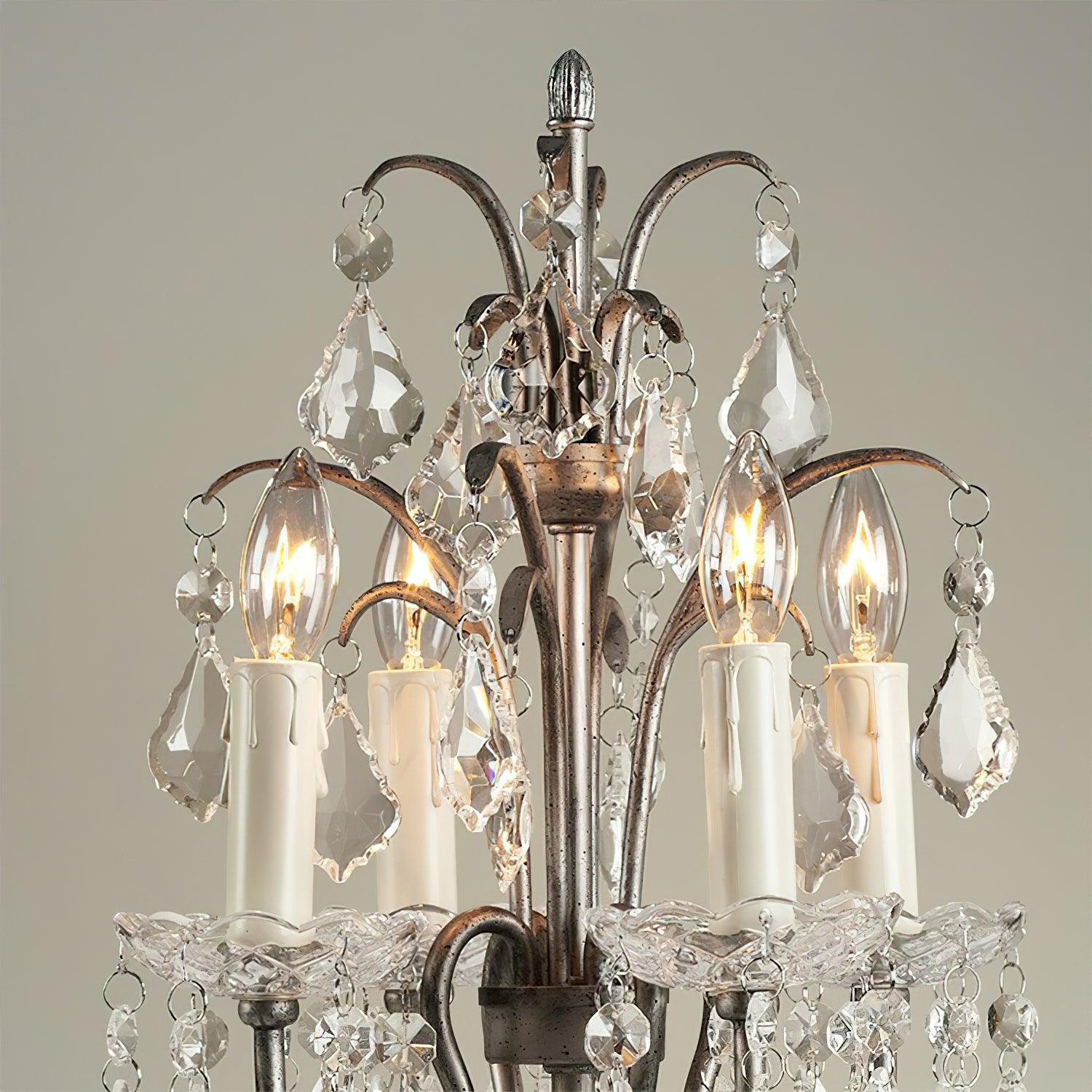Table Lamp Metal Crystal Glass 21.7 in Height Chandelier Style Living Room Bedroom | Thomler