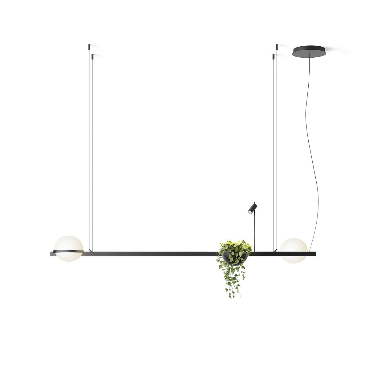 Spherical LED Hanging Fixture for Kitchen Island & Dining Area – Adjustable Height Black Metal Pendant with Dual-Tone Lighting, 8.7 in Acryl | Thomler