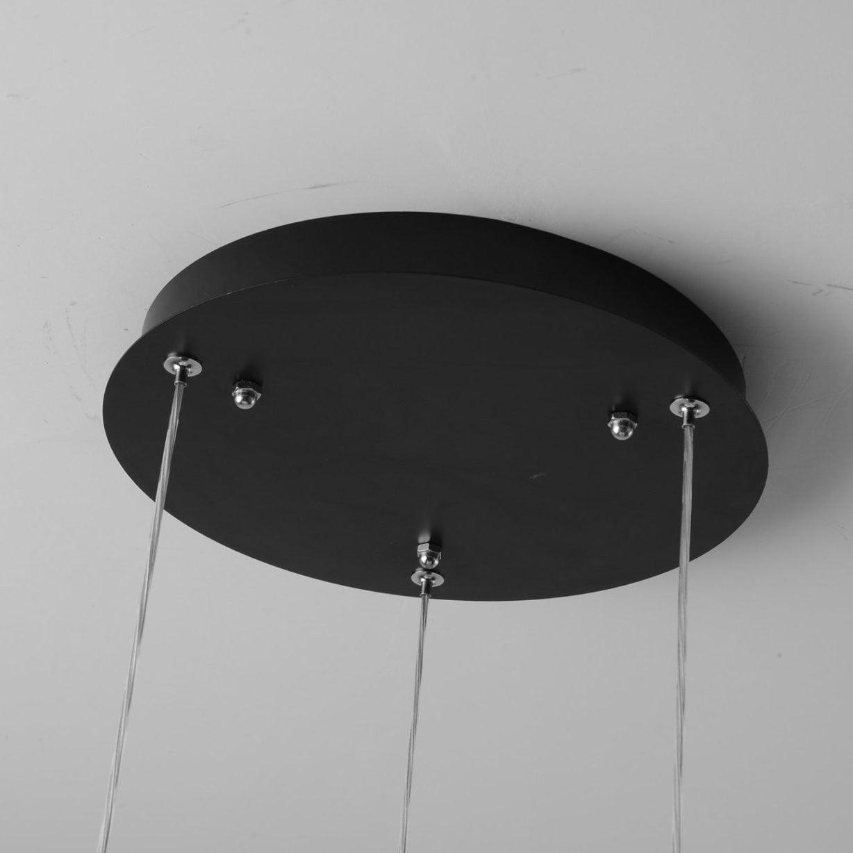Spherical LED Hanging Fixture for Kitchen Island & Dining Area – Adjustable Height Black Metal Pendant with Dual-Tone Lighting, 8.7 in Acryl | Thomler