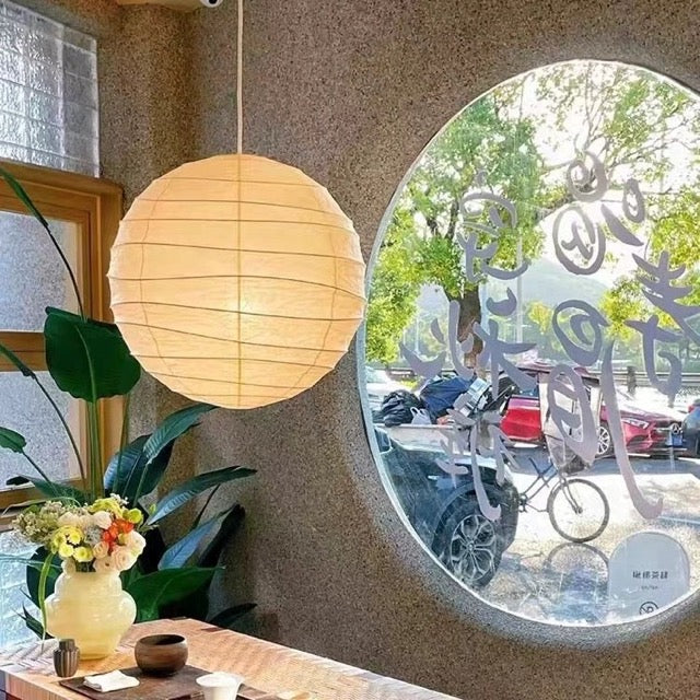 Sphere Paper Lantern Ceiling Light for Dining & Living Space – Asian-Inspired Hanging Fixture with E27 LED Bulb | Thomler
