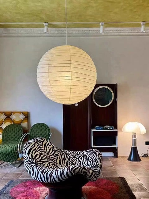 Sphere Paper Lantern Ceiling Light for Dining & Living Space – Asian-Inspired Hanging Fixture with E27 LED Bulb | Thomler