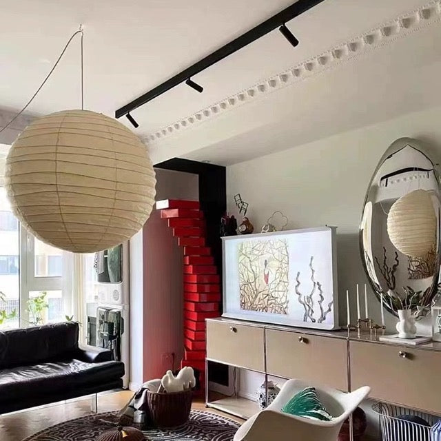 Sphere Paper Lantern Ceiling Light for Dining & Living Space – Asian-Inspired Hanging Fixture with E27 LED Bulb | Thomler