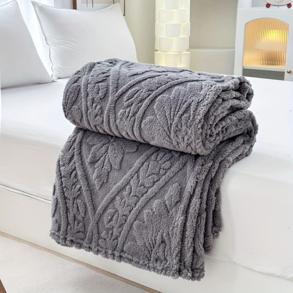 Geometric Jacquard Throw Blanket Microfiber Fleece Lightweight Soft Decorative Couch Bed Accent for Living Room Bedroom Guest Room | Thomler