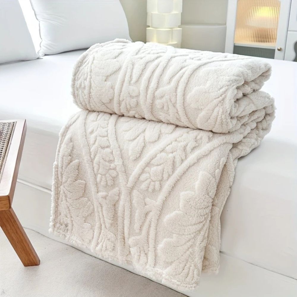 Geometric Jacquard Throw Blanket Microfiber Fleece Lightweight Soft Decorative Couch Bed Accent for Living Room Bedroom Guest Room | Thomler