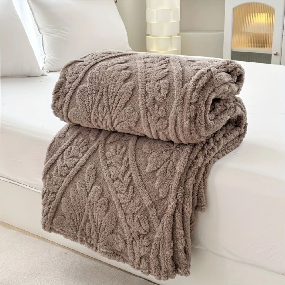 Geometric Jacquard Throw Blanket Microfiber Fleece Lightweight Soft Decorative Couch Bed Accent for Living Room Bedroom Guest Room | Thomler
