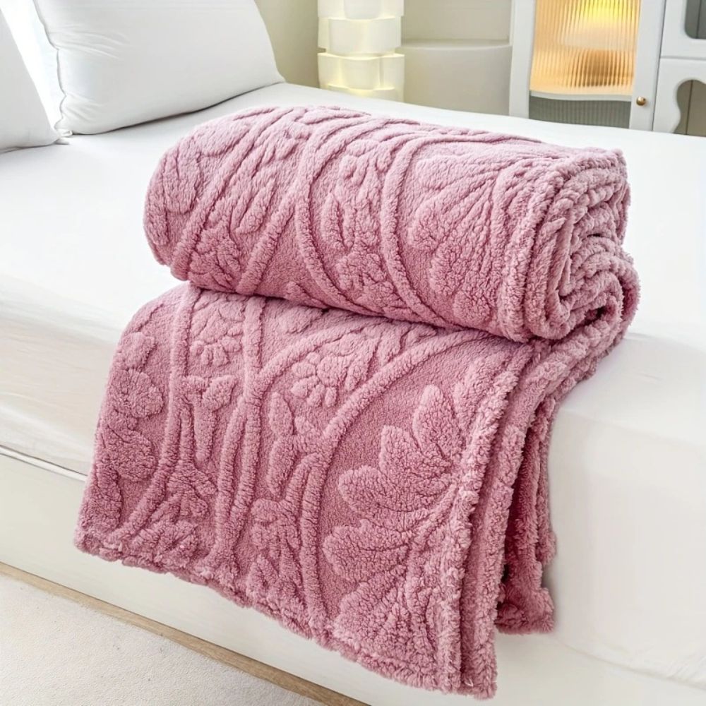 Geometric Jacquard Throw Blanket Microfiber Fleece Lightweight Soft Decorative Couch Bed Accent for Living Room Bedroom Guest Room | Thomler