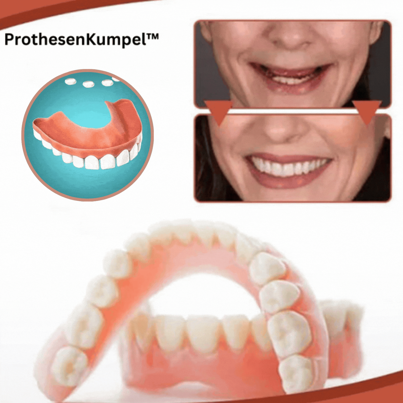 Flexible Denture Cushion Kit – Soft Silicone Comfort Liner for Upper & Lower Dentures – Pain-Free Fit | Thomler