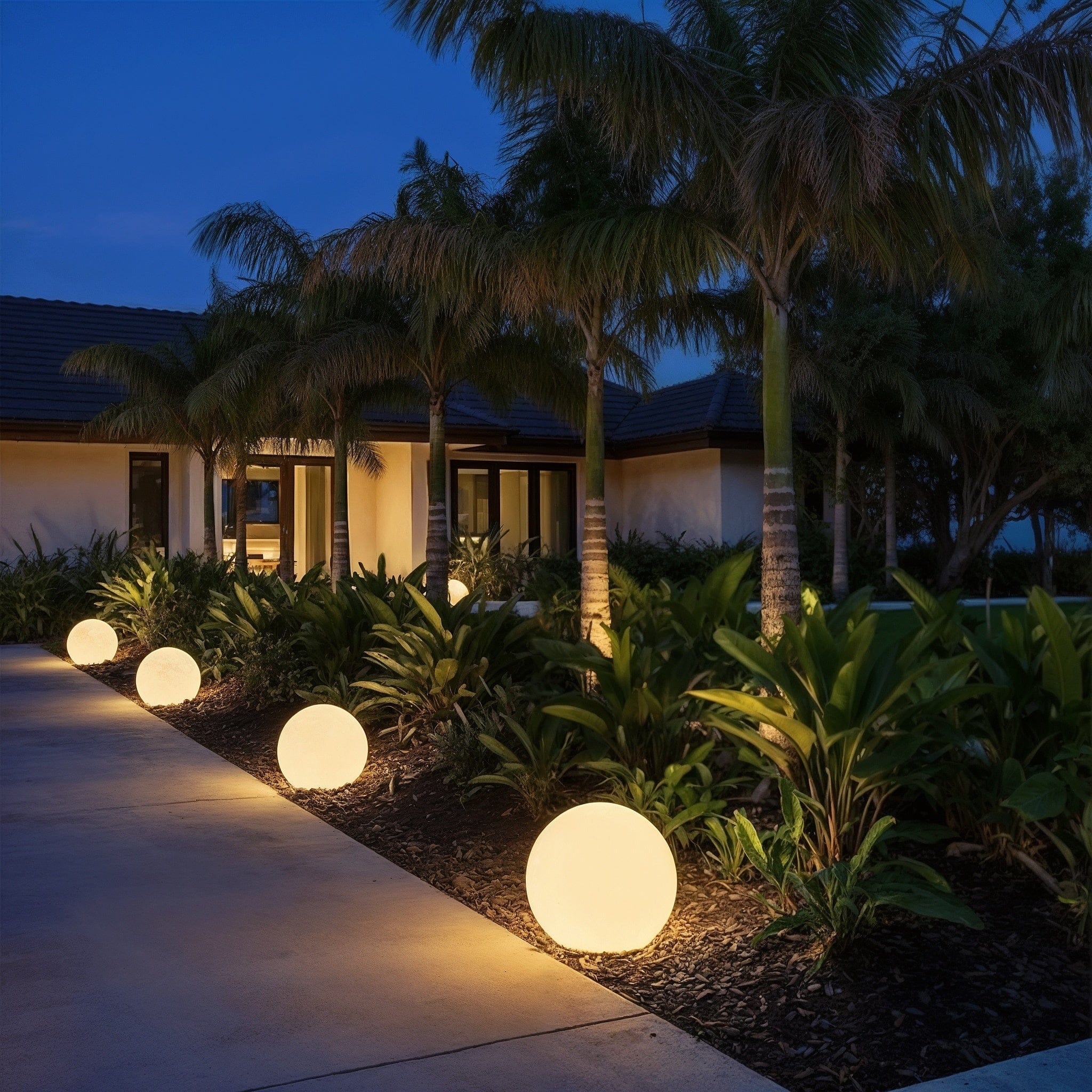 Portable LED Orb Lamp with Remote Control 4-Color Modes 10-20 in Rechargeable Cordless Sphere Light for Living Room Bedroom Bedside Nightsta | Thomler