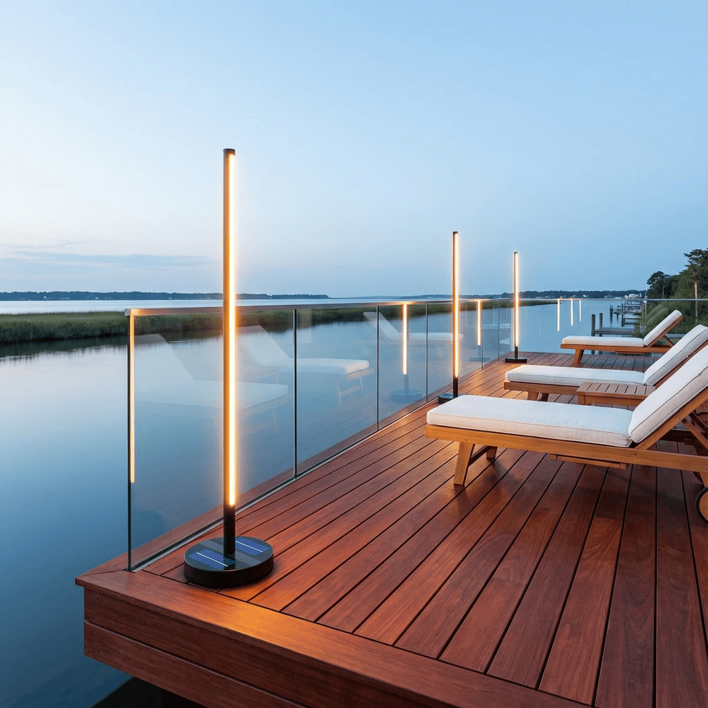 Solar-Powered Patio Floor Lamp with Wireless Charging for Outdoor Spaces | Thomler