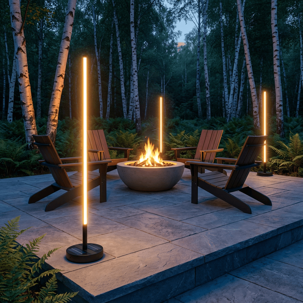 Solar-Powered Patio Floor Lamp with Wireless Charging for Outdoor Spaces | Thomler