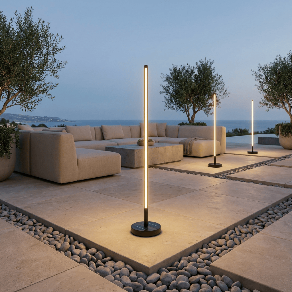 Solar-Powered Patio Floor Lamp with Wireless Charging for Outdoor Spaces | Thomler