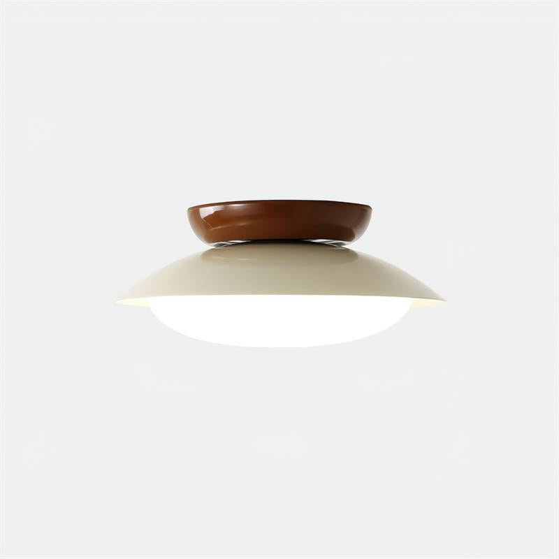 Ceiling Light Metal Dome 9.8 in LED Green Brown Bathroom Kitchen Flush Mount Fixture | Thomler