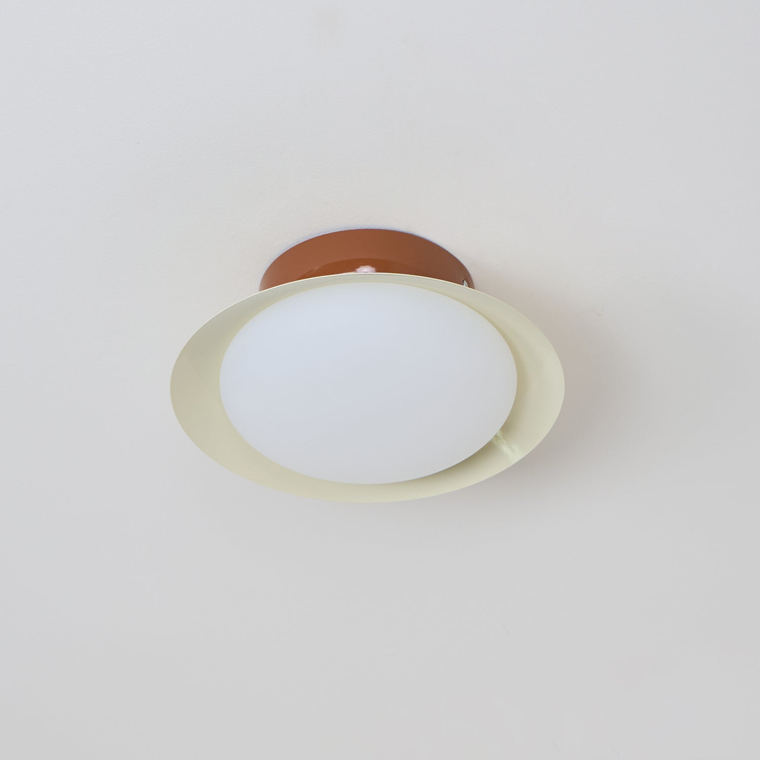 Ceiling Light Metal Dome 9.8 in LED Green Brown Bathroom Kitchen Flush Mount Fixture | Thomler