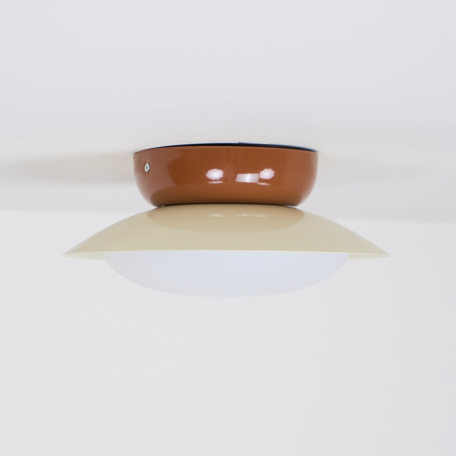 Ceiling Light Metal Dome 9.8 in LED Green Brown Bathroom Kitchen Flush Mount Fixture | Thomler