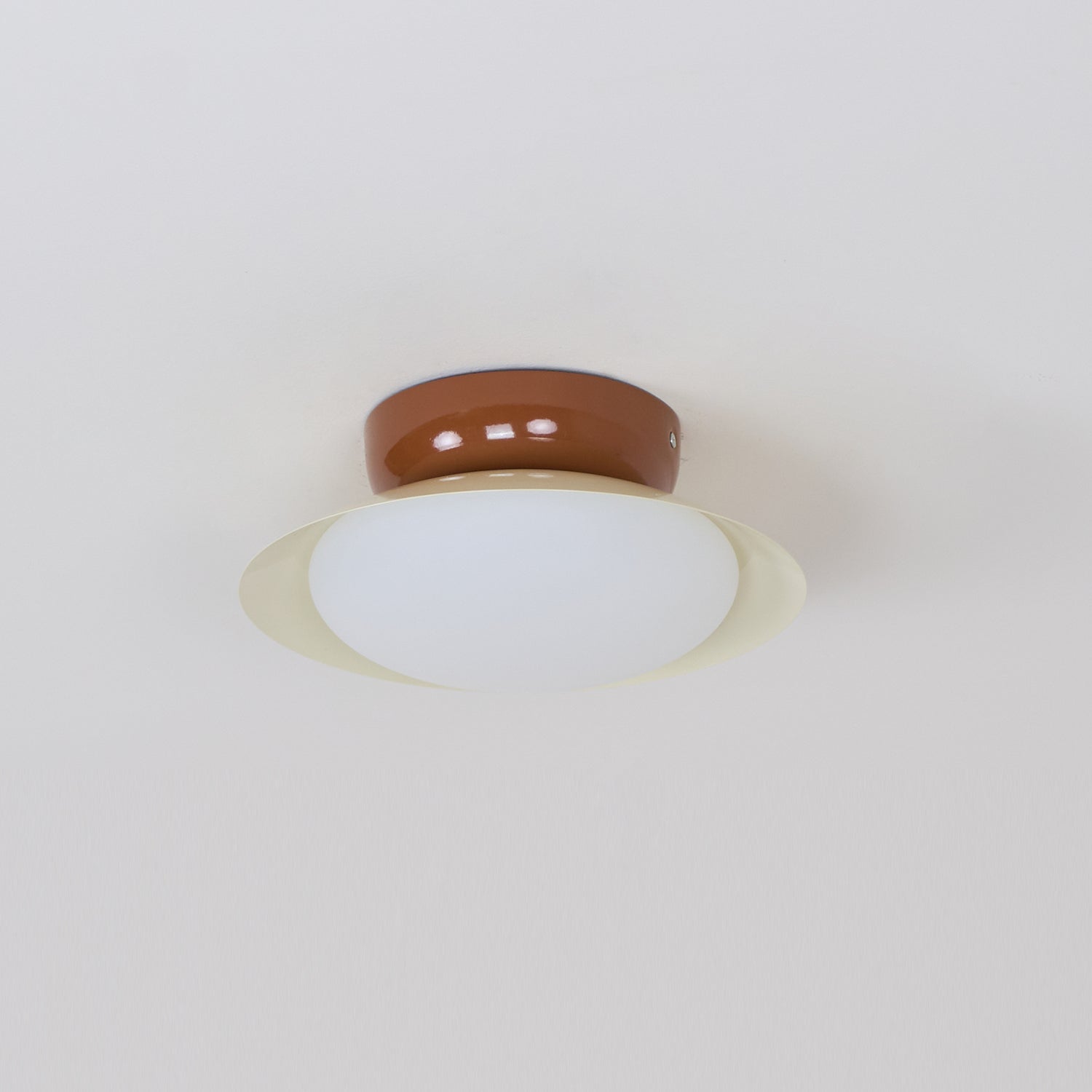 Ceiling Light Metal Dome 9.8 in LED Green Brown Bathroom Kitchen Flush Mount Fixture | Thomler