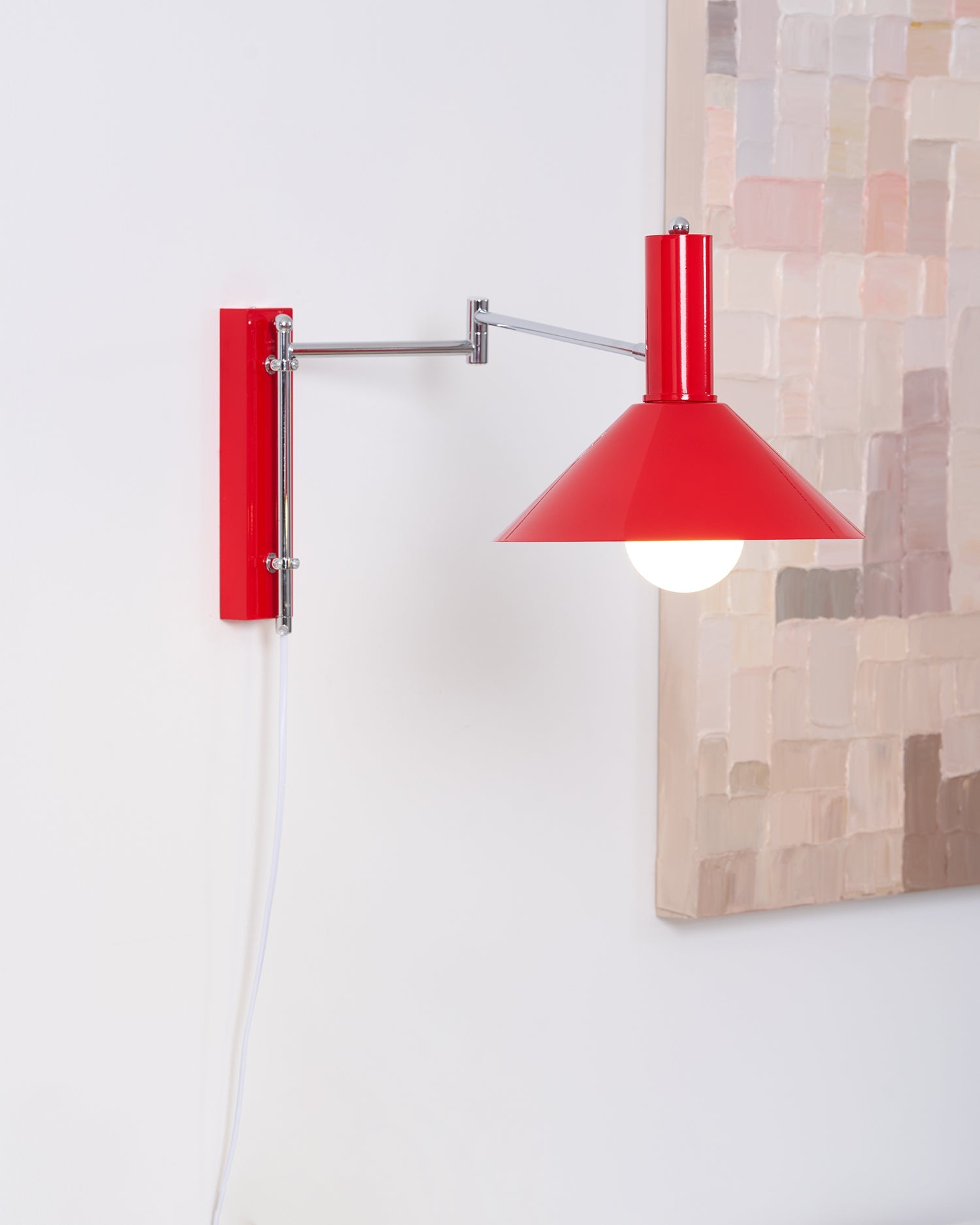 Wall Lamp Metal 9.8 in 360° Swivel Adjustable White Black Red Indoor Bathroom Bedroom Lighting | Thomler
