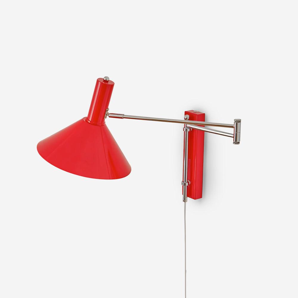 Wall Lamp Metal 9.8 in 360° Swivel Adjustable White Black Red Indoor Bathroom Bedroom Lighting | Thomler
