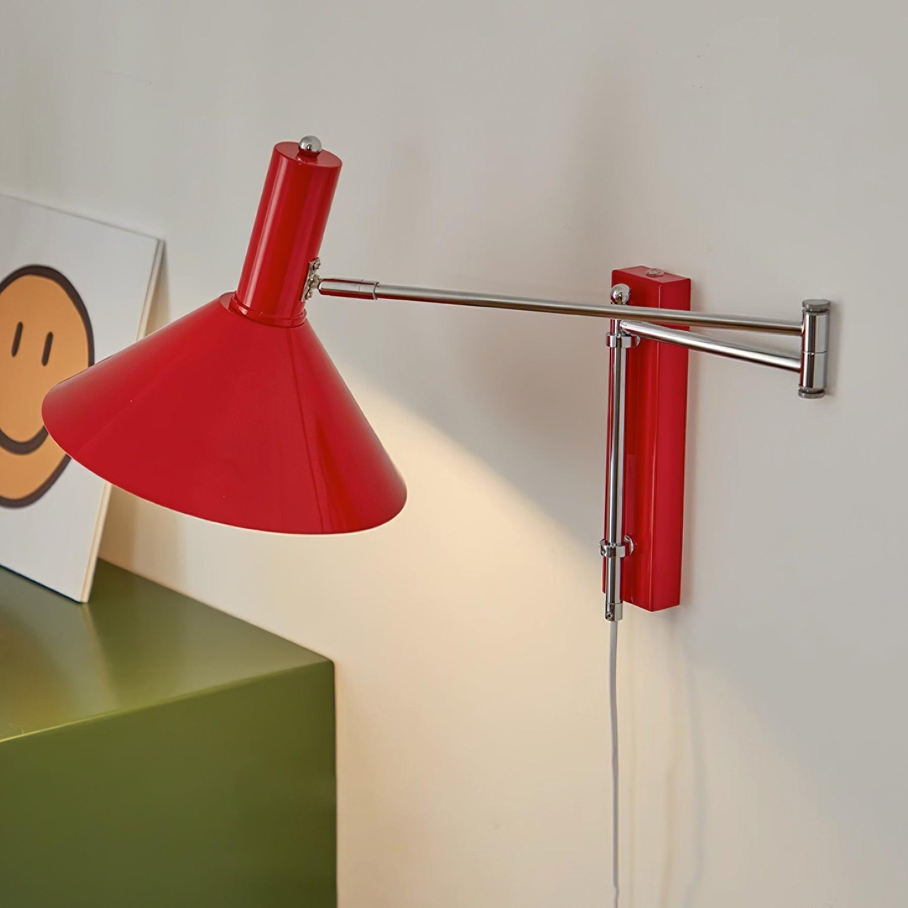 Wall Lamp Metal 9.8 in 360° Swivel Adjustable White Black Red Indoor Bathroom Bedroom Lighting | Thomler