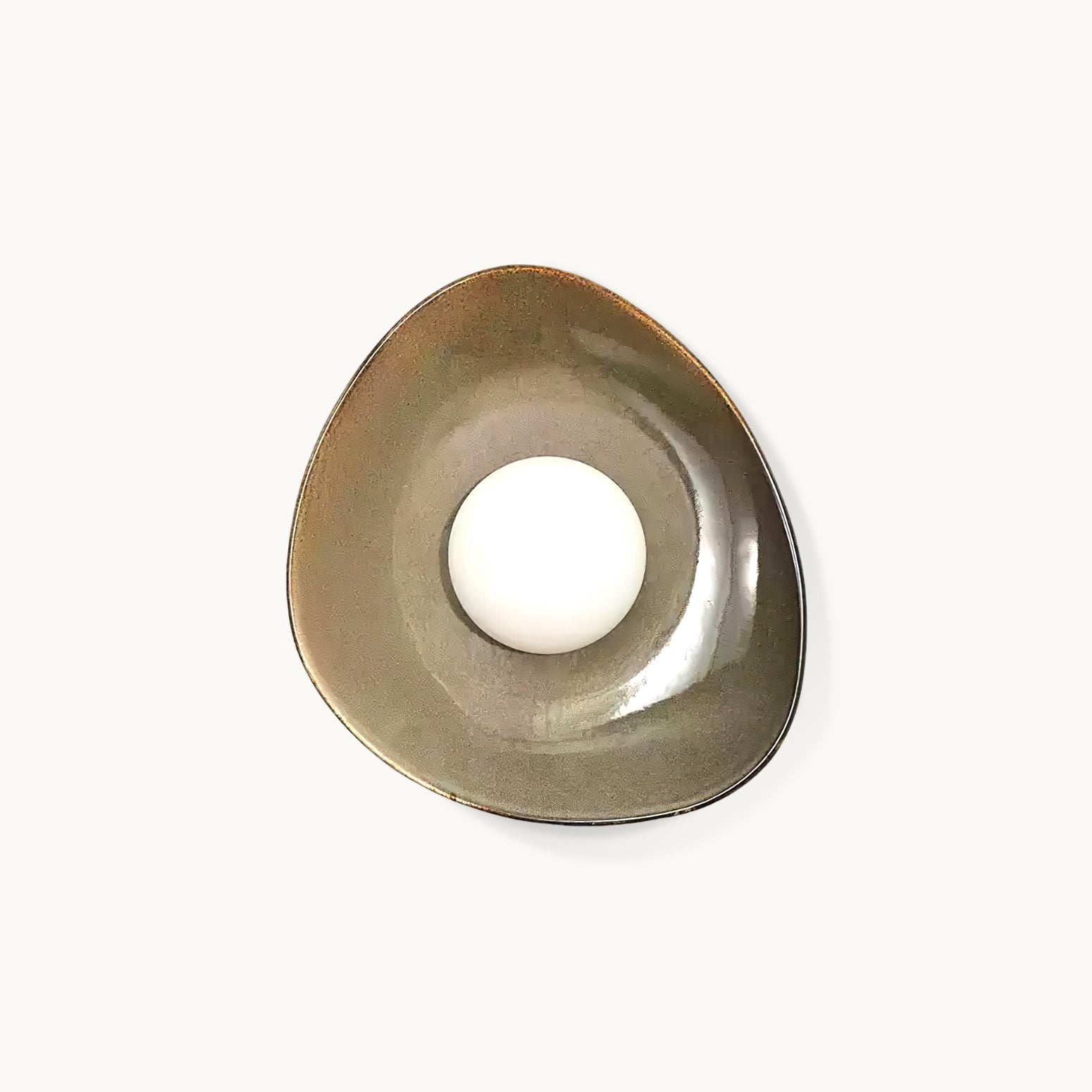 Ceramic Glass Sconce 12-Inch Sculptural Indoor Lighting Taupe White for Hallways Living Rooms Bedrooms Entryways Modern Wall Mount | Thomler