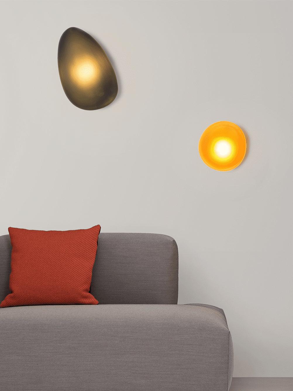 Pebble Glass Wall Lamp 8.6 in LED Indoor Wall Ceiling Light Sculptural Modern Fixture Ambient Lighting | Thomler