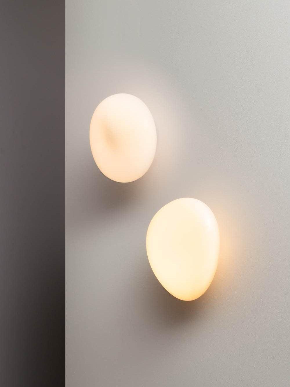 Pebble Glass Wall Lamp 8.6 in LED Indoor Wall Ceiling Light Sculptural Modern Fixture Ambient Lighting | Thomler