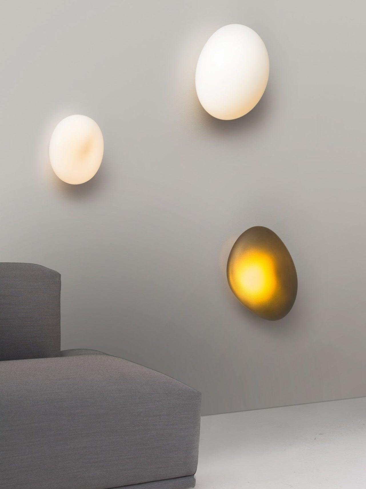 Pebble Glass Wall Lamp 8.6 in LED Indoor Wall Ceiling Light Sculptural Modern Fixture Ambient Lighting | Thomler