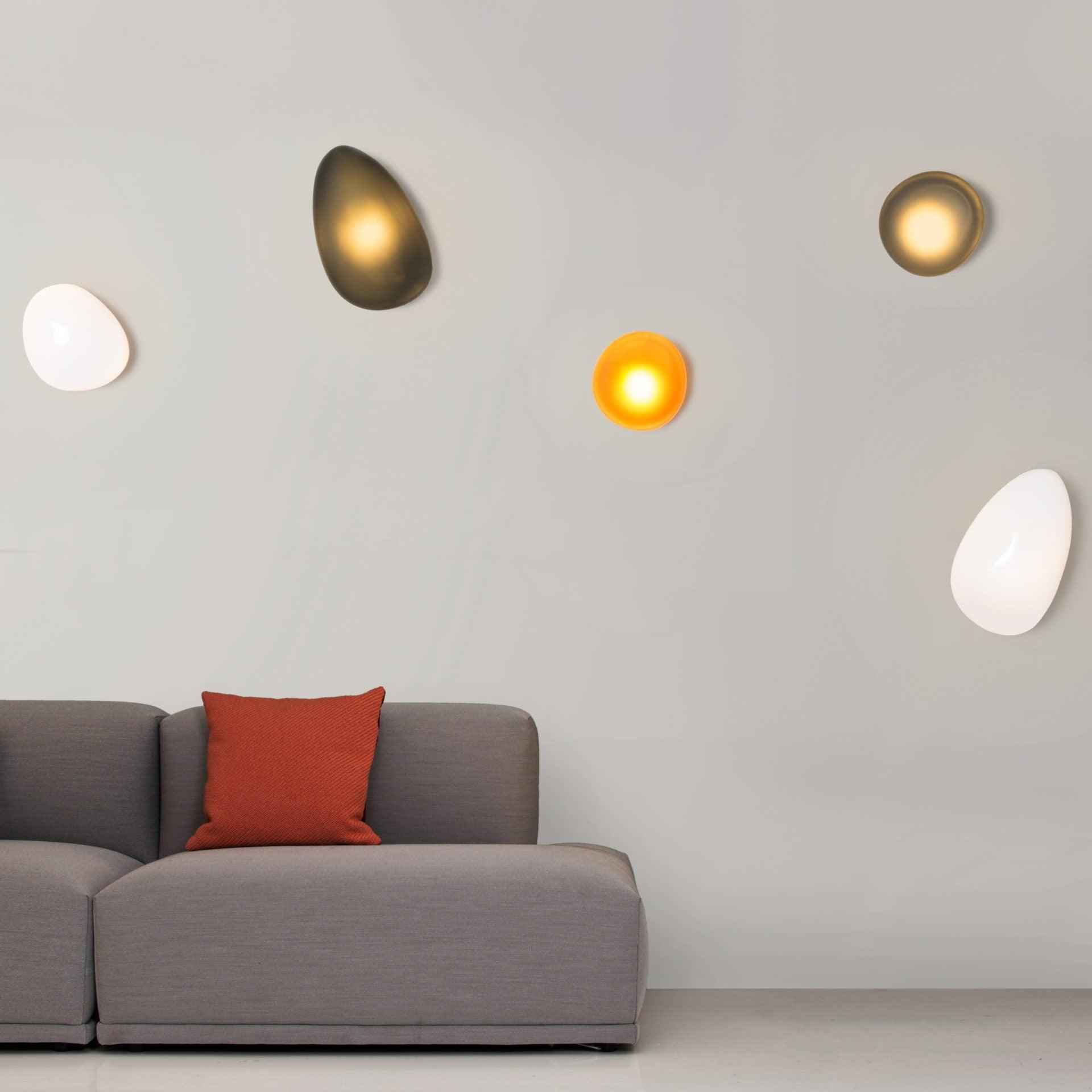 Pebble Glass Wall Lamp 8.6 in LED Indoor Wall Ceiling Light Sculptural Modern Fixture Ambient Lighting | Thomler