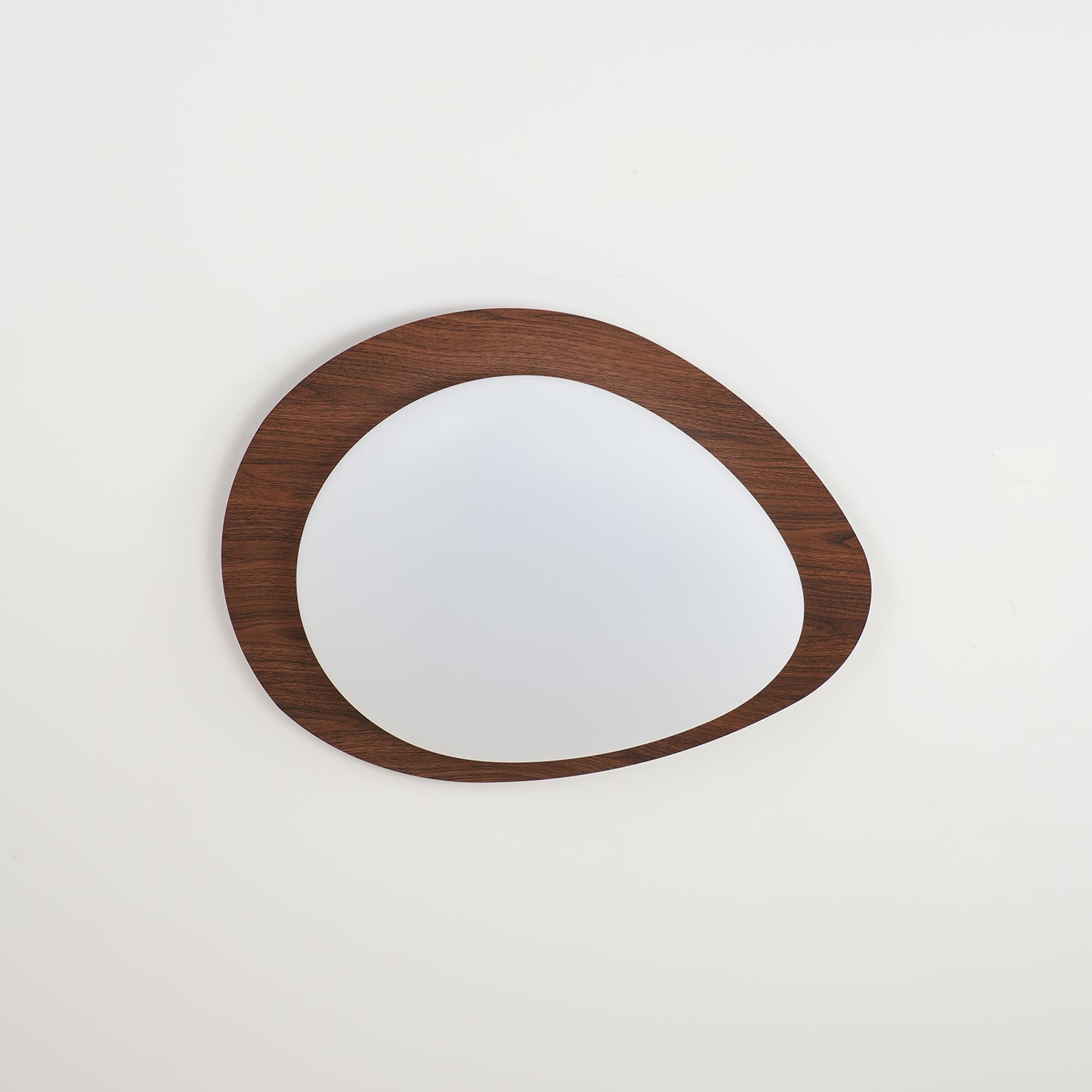 Pebble Ceiling Light 11.8 in 12W Walnut Grain Indoor Flush Mount LED | Modern Bedroom Living Room Dining Room Ceiling Fixture | Thomler