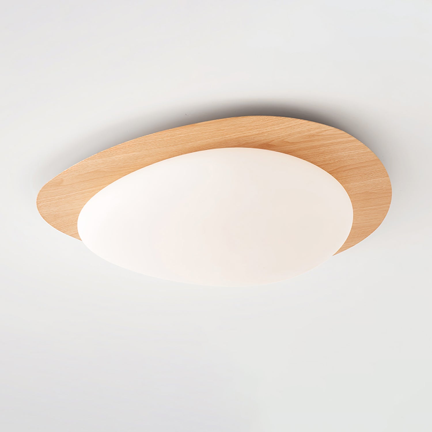 Pebble Ceiling Light 11.8 in 12W Walnut Grain Indoor Flush Mount LED | Modern Bedroom Living Room Dining Room Ceiling Fixture | Thomler