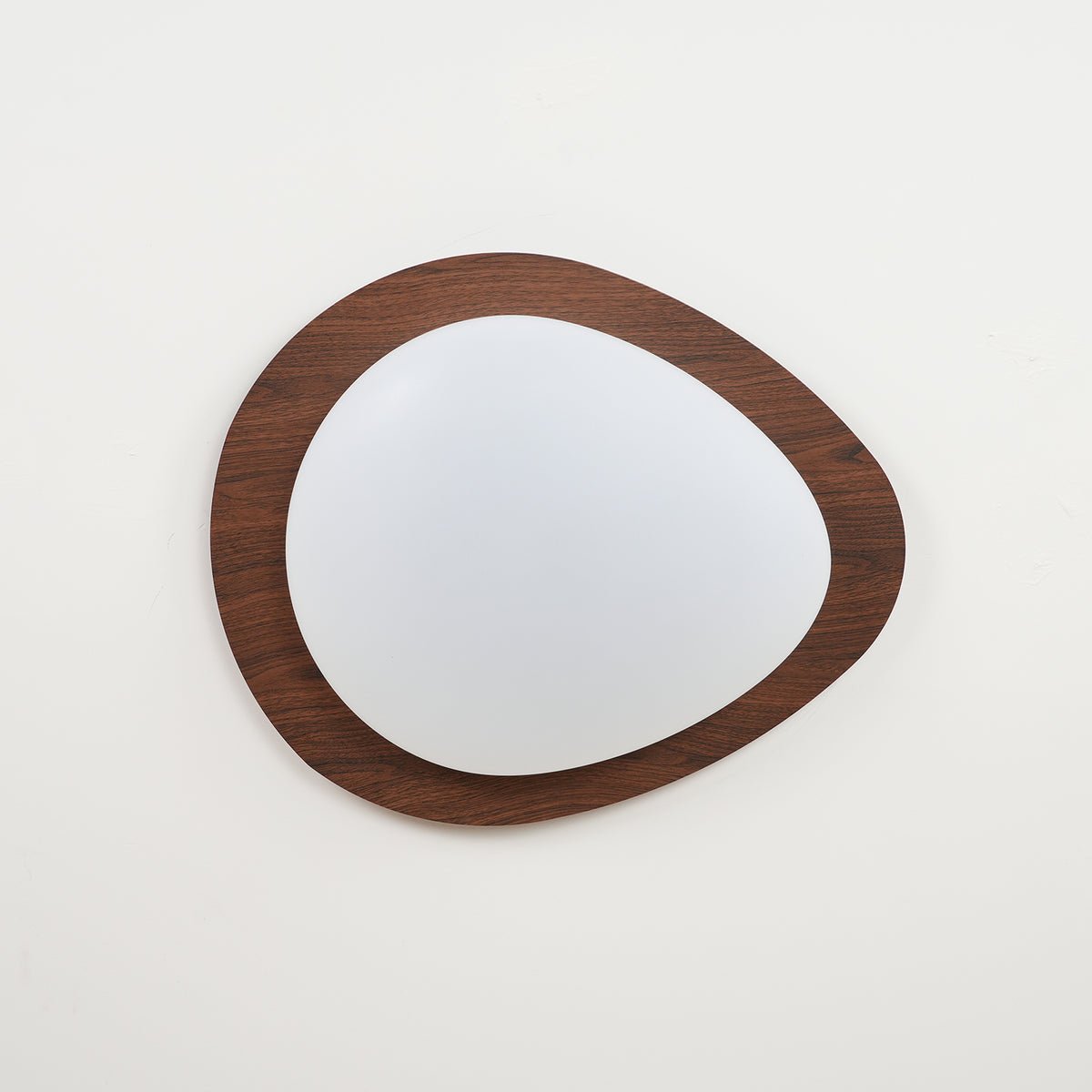 Pebble Ceiling Light 11.8 in 12W Walnut Grain Indoor Flush Mount LED | Modern Bedroom Living Room Dining Room Ceiling Fixture | Thomler