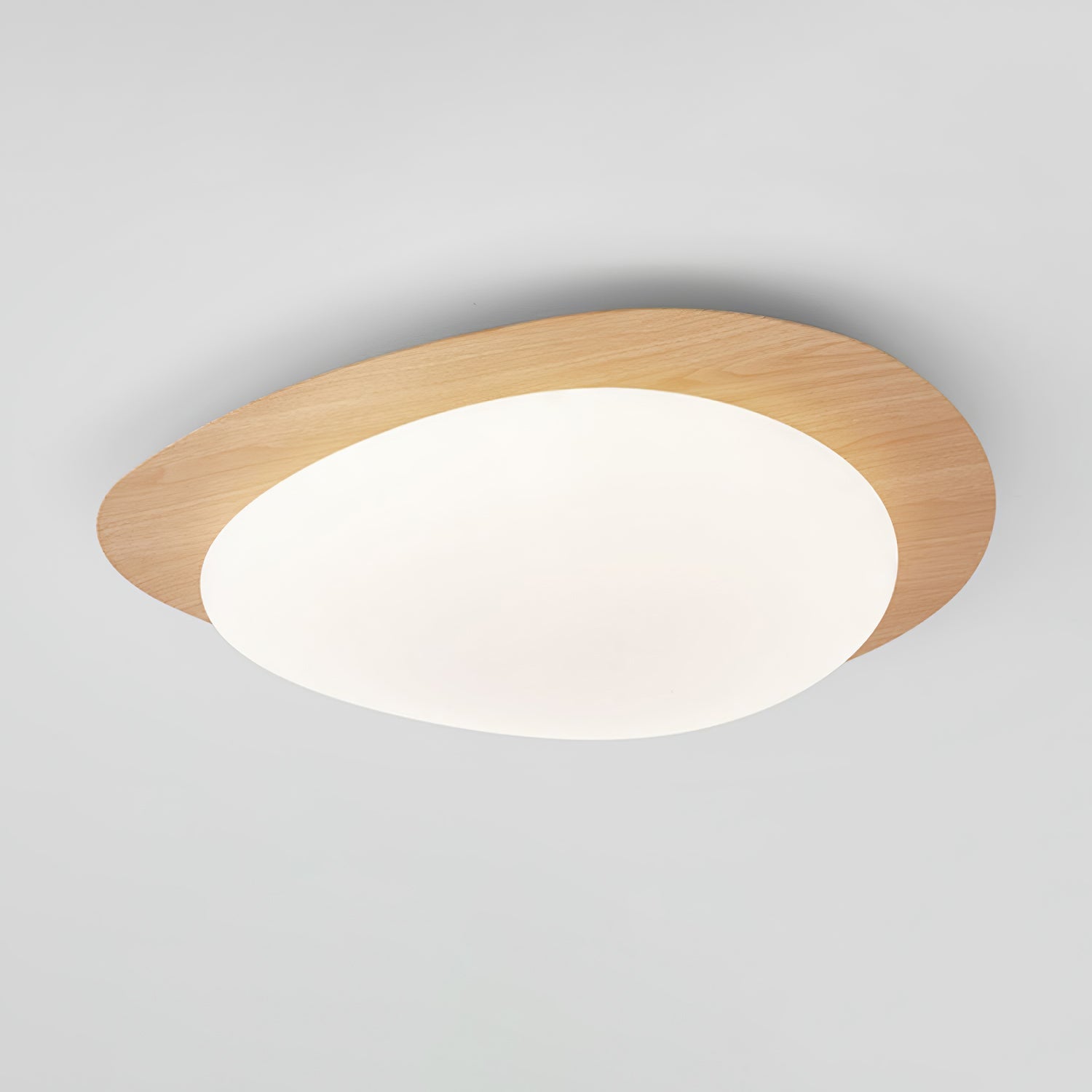 Pebble Ceiling Light 11.8 in 12W Walnut Grain Indoor Flush Mount LED | Modern Bedroom Living Room Dining Room Ceiling Fixture | Thomler