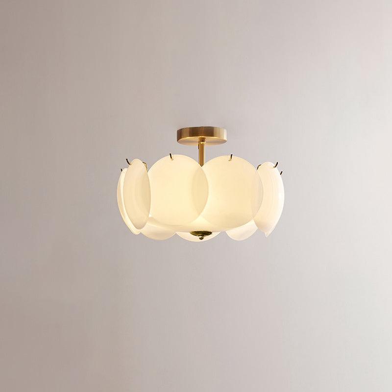 Ceiling Light Glass Disc Chandelier 60.0 cm Copper Dining Room Living Room Flush Mount Fixture | Thomler