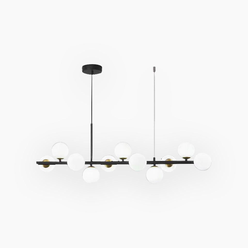 Chandelier Glass Globe 25.6 in 7-Light Gold Modern Living Room Dining Kitchen Pendant Light | Thomler