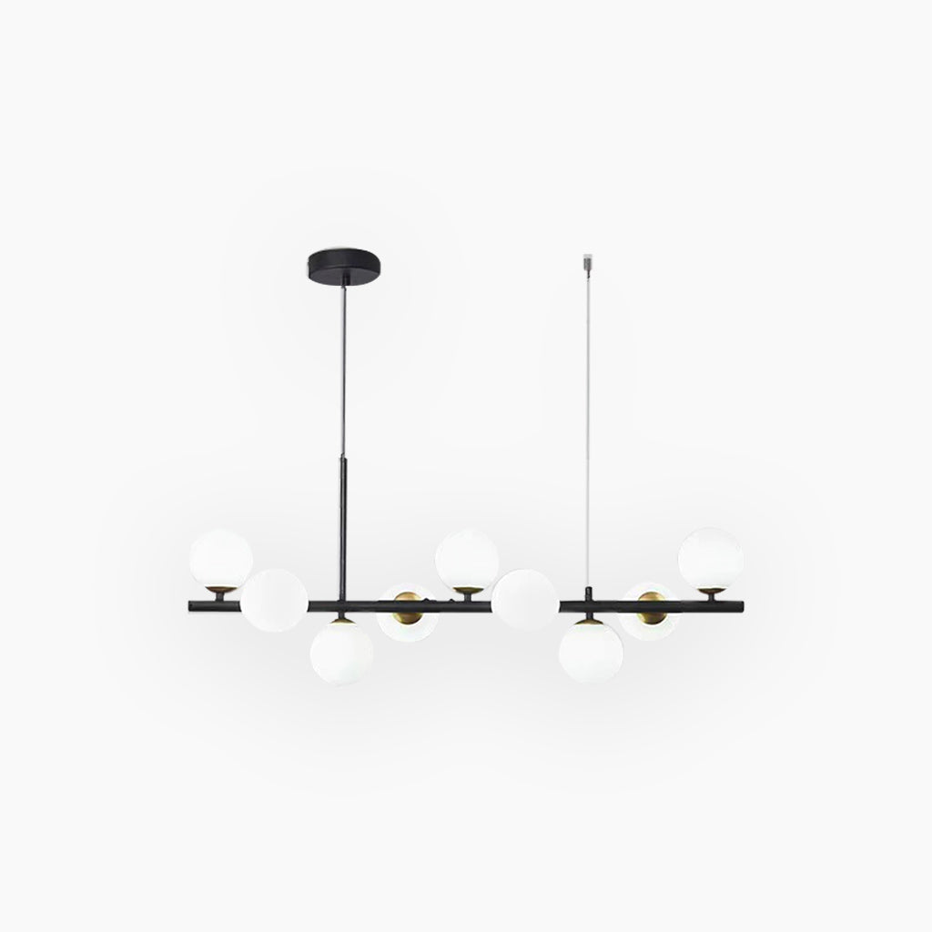 Chandelier Glass Globe 25.6 in 7-Light Gold Modern Living Room Dining Kitchen Pendant Light | Thomler