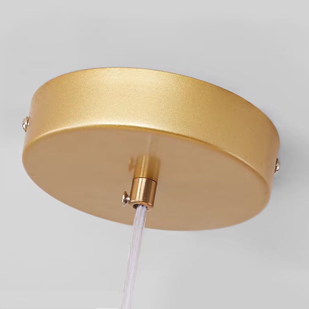Chandelier Glass Globe 25.6 in 7-Light Gold Modern Living Room Dining Kitchen Pendant Light | Thomler