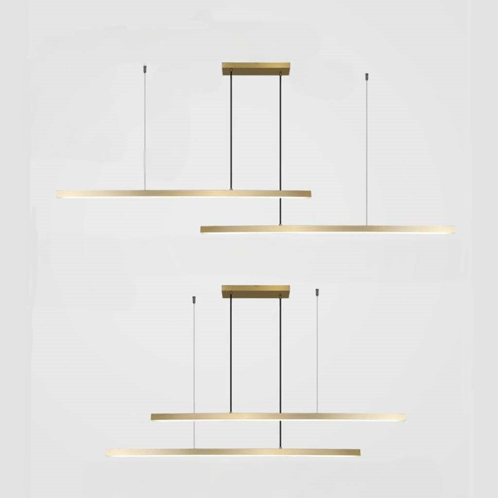 Pendant Light Brass Adjustable 62 in Dimmable LED Dining Room Kitchen Island Linear Ceiling Lamp | Thomler