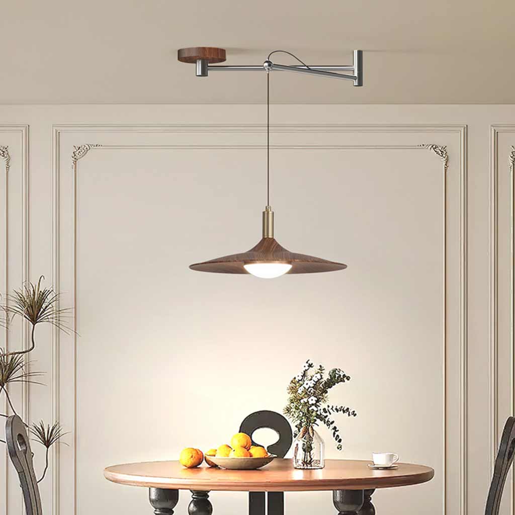Pendant Light Iron Acrylic 13.8 in Adjustable LED Living Room Dining Room Bedroom Hanging Lamp | Thomler