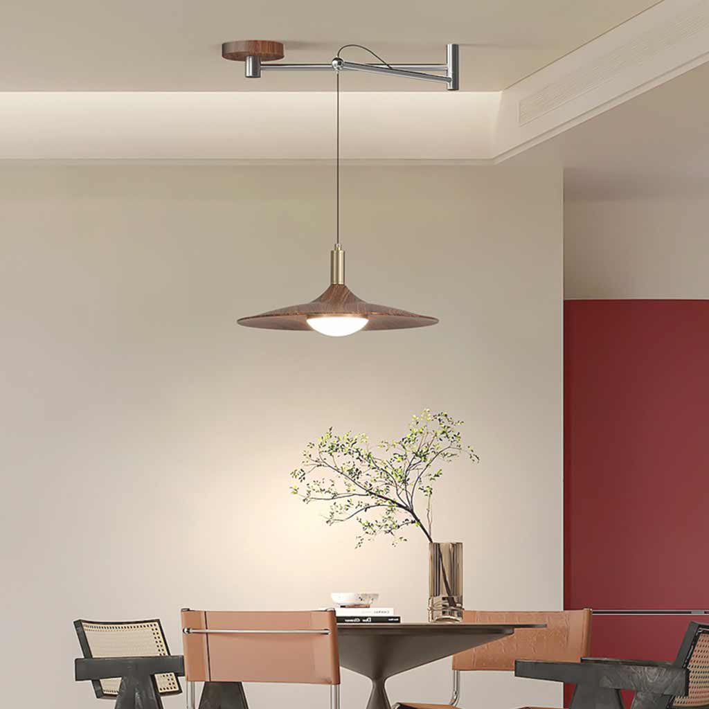 Pendant Light Iron Acrylic 13.8 in Adjustable LED Living Room Dining Room Bedroom Hanging Lamp | Thomler