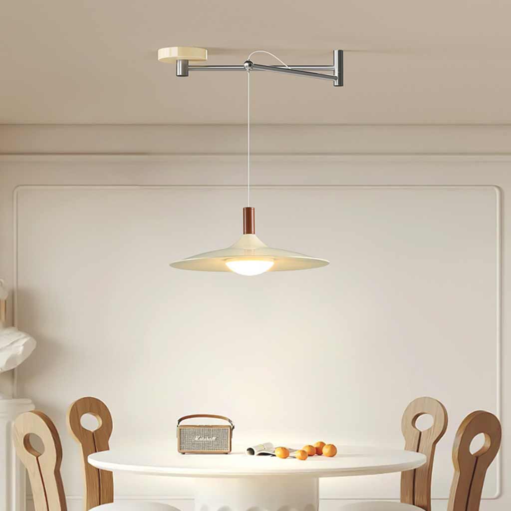 Pendant Light Iron Acrylic 13.8 in Adjustable LED Living Room Dining Room Bedroom Hanging Lamp | Thomler