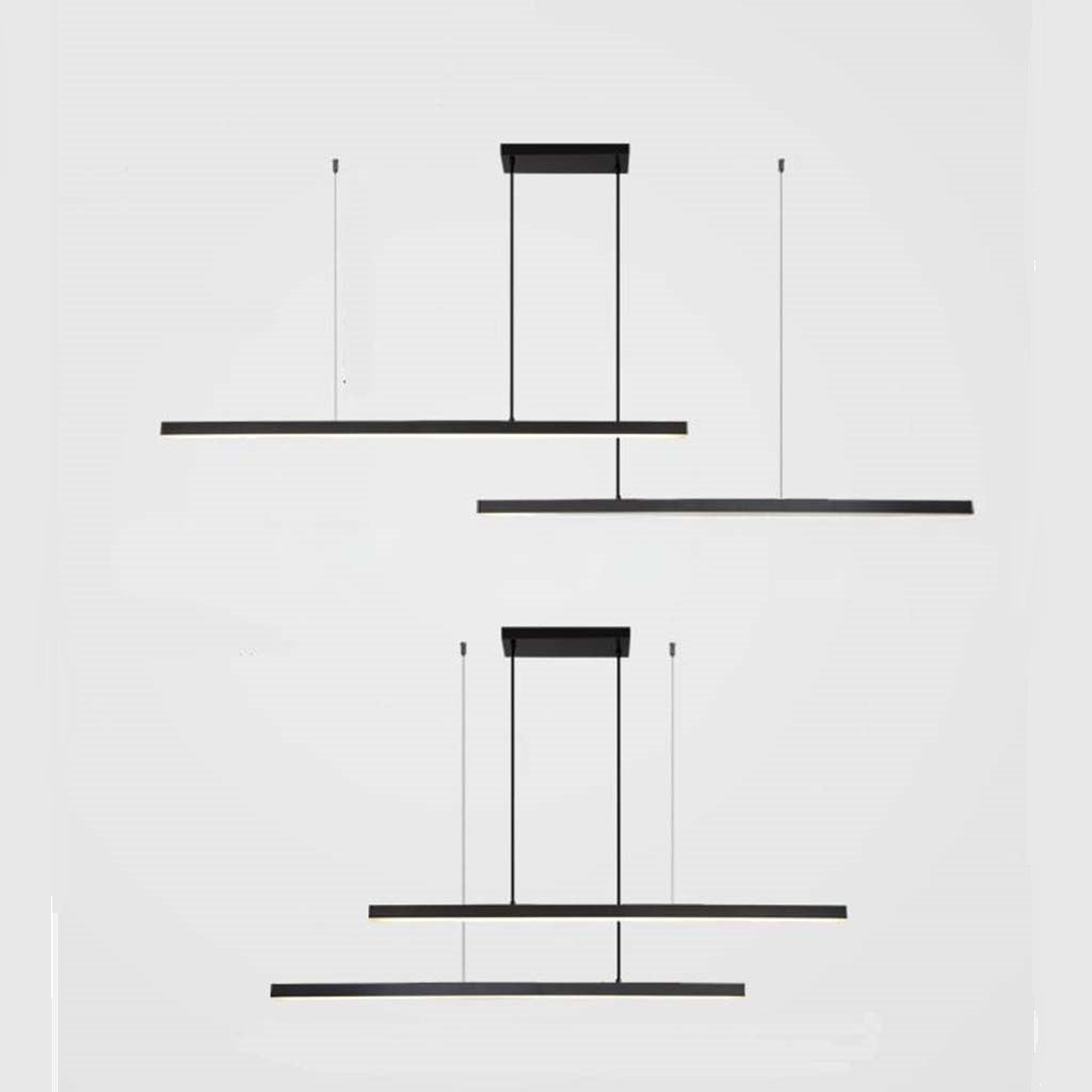 Pendant Light Brass Adjustable 62 in Dimmable LED Dining Room Kitchen Island Linear Ceiling Lamp | Thomler