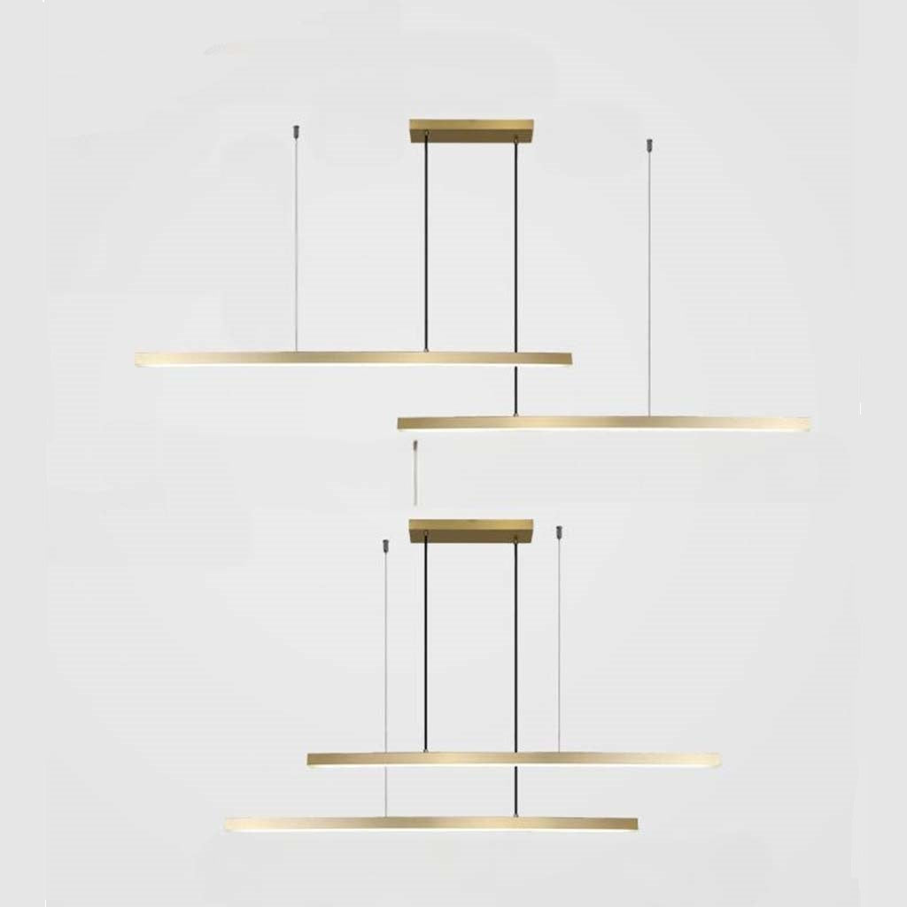 Pendant Light Brass Adjustable 62 in Dimmable LED Dining Room Kitchen Island Linear Ceiling Lamp | Thomler