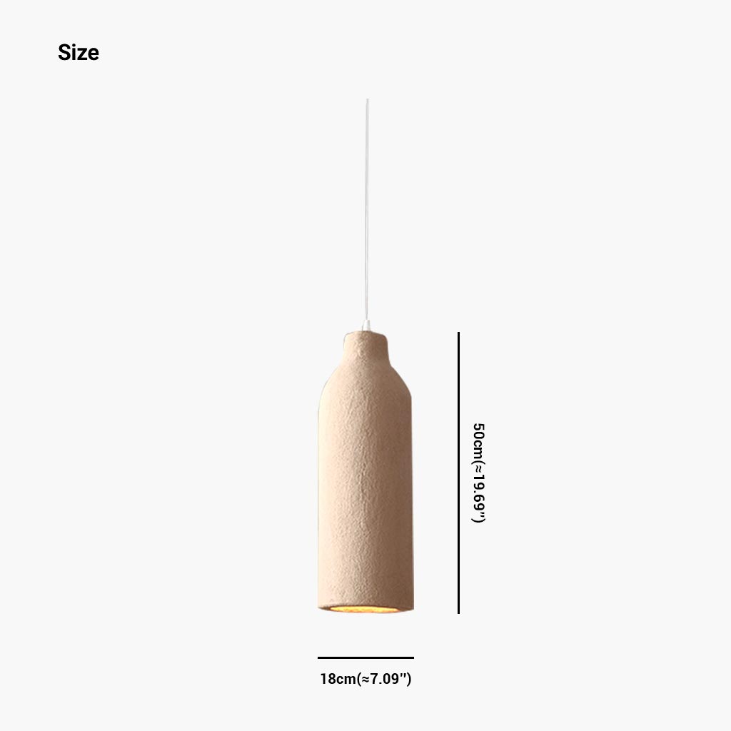 Pendant Light Polystyrene 13.8 in Adjustable Beige Living Room Dining Kitchen Island Hanging Lamp | Thomler