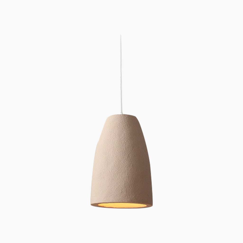 Pendant Light Polystyrene 13.8 in Adjustable Beige Living Room Dining Kitchen Island Hanging Lamp | Thomler