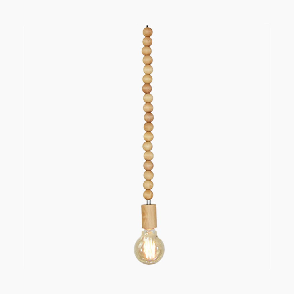 Pendant Light Wood Bead 12.6 in Adjustable Hanging Living Room Bedroom Dining Room Decor | Thomler