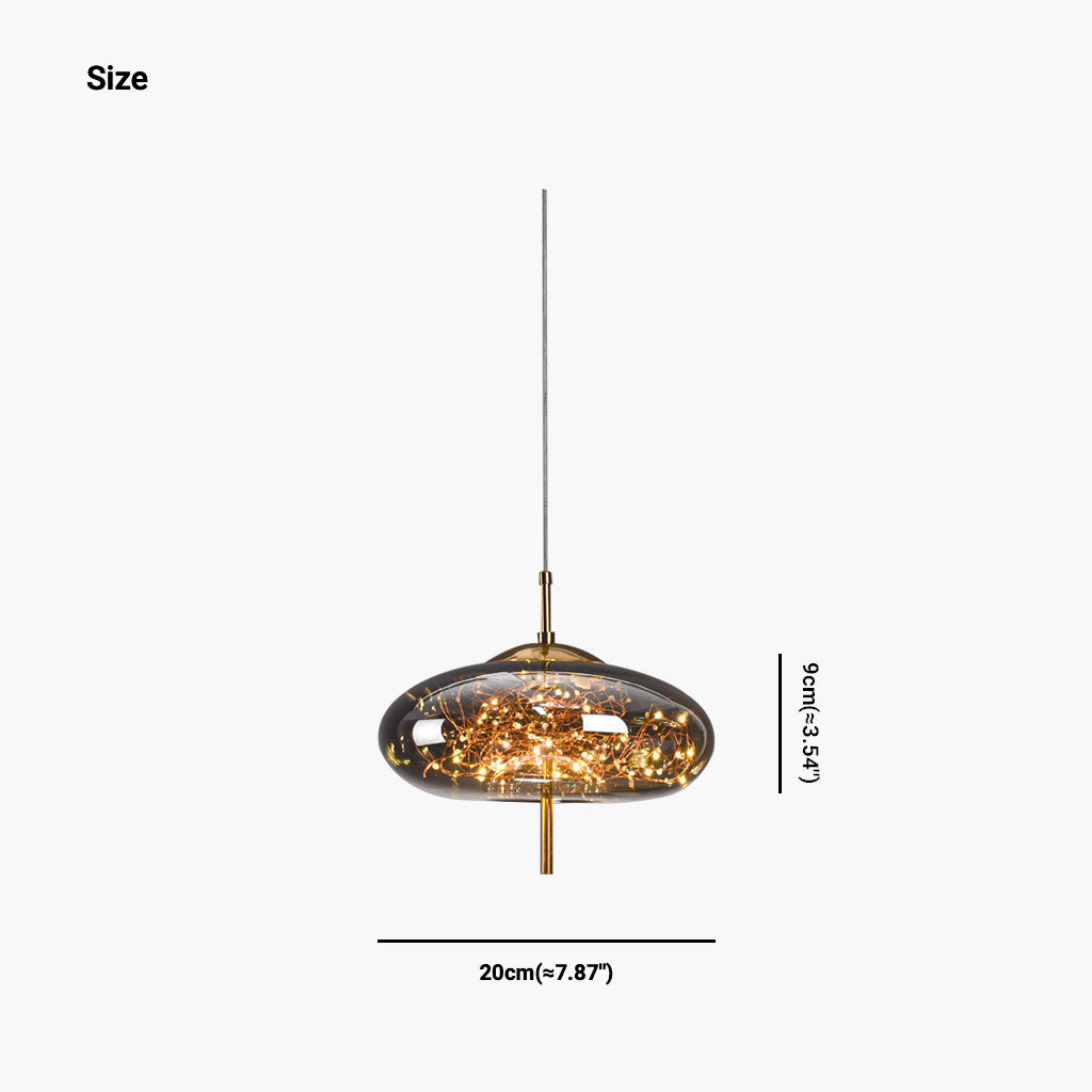 Pendant Light Stained Glass 7.9 in Adjustable Living Room Bedroom Dining Area Modern Nordic Lighting | Thomler