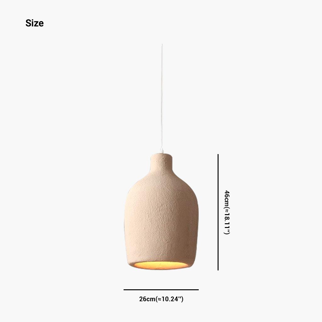 Pendant Light Polystyrene 13.8 in Adjustable Beige Living Room Dining Kitchen Island Hanging Lamp | Thomler