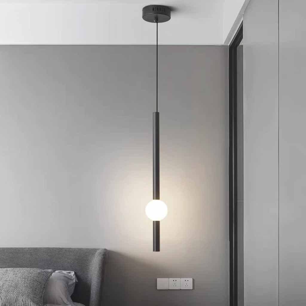 Pendant Light Iron LED 19.7 in Adjustable Modern Bedroom Dining Room Lighting Fixture Contemporary Linear Design | Thomler