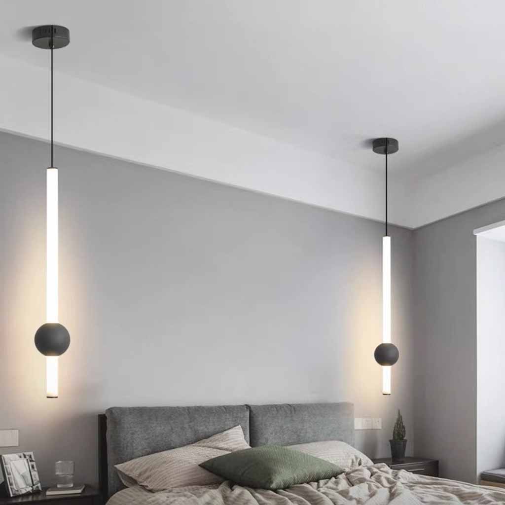 Pendant Light Iron LED 19.7 in Adjustable Modern Bedroom Dining Room Lighting Fixture Contemporary Linear Design | Thomler