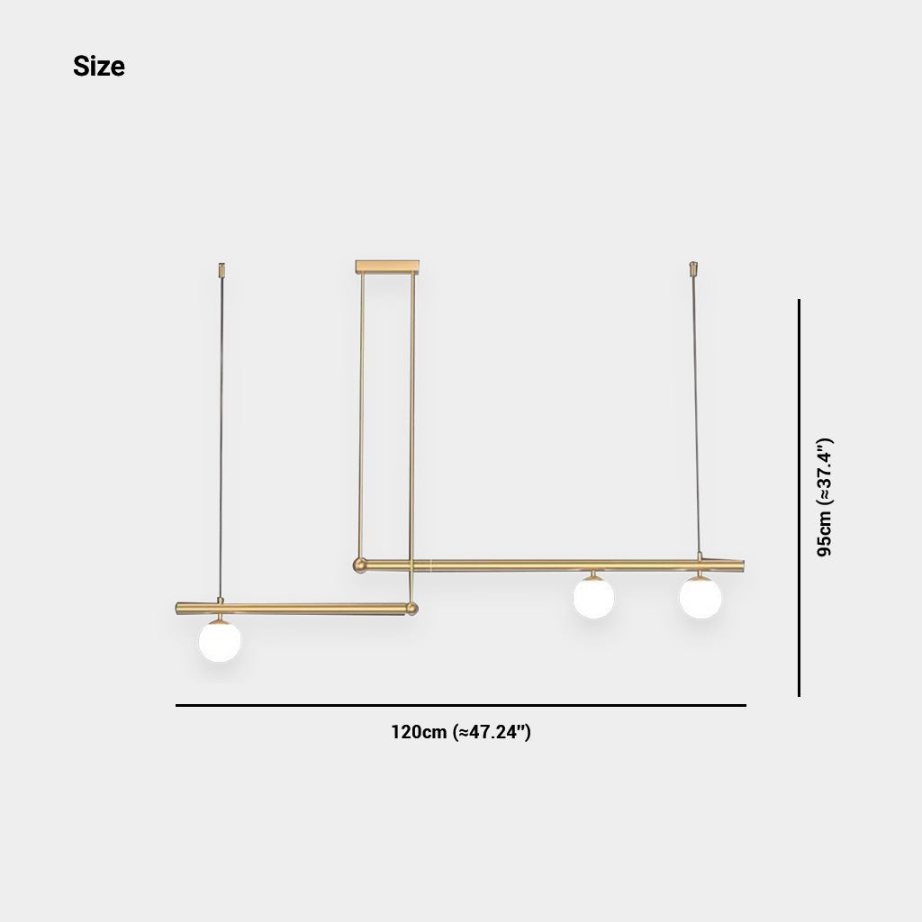 Pendant Light Metal 47.2 in Adjustable Linear Dining Room Kitchen Island Modern Ceiling Lamp | Thomler