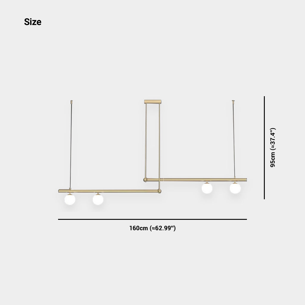 Pendant Light Metal 47.2 in Adjustable Linear Dining Room Kitchen Island Modern Ceiling Lamp | Thomler